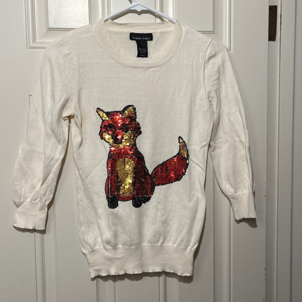 Sequin fox sweater